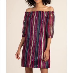 New Trina Turk women purple junket dress size 8